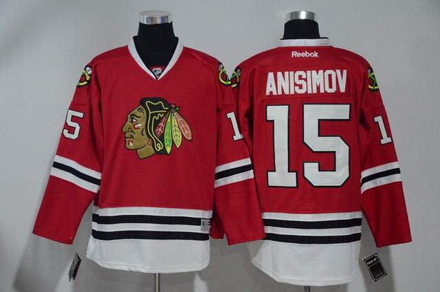 Chicago Blackhawks 15 Artem Anisimov red men ice hockey nhl jerseys