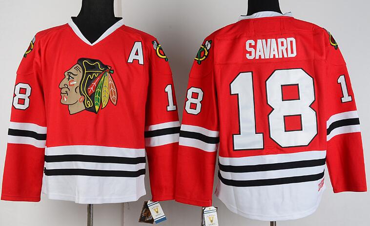 Chicago Blackhawks 18 Denis Savard  Red Throwback nhl men hockey Jerseys