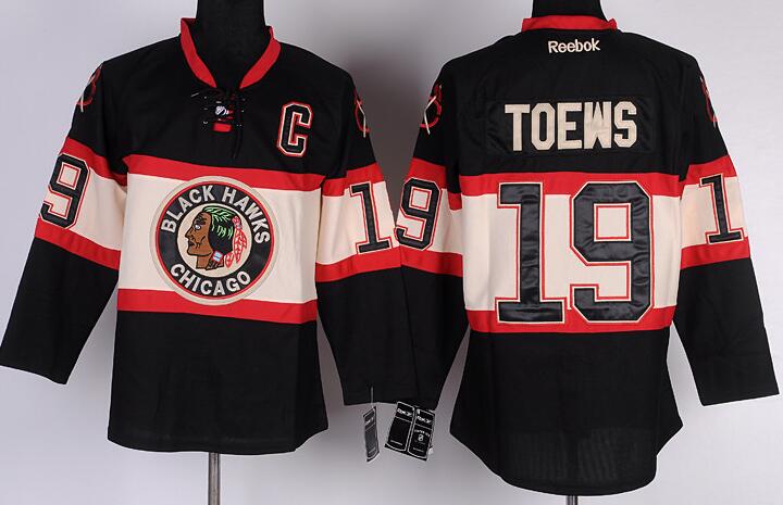 Chicago Blackhawks 19 Jonathan Toews Reebok Black nhl hockey Jersey