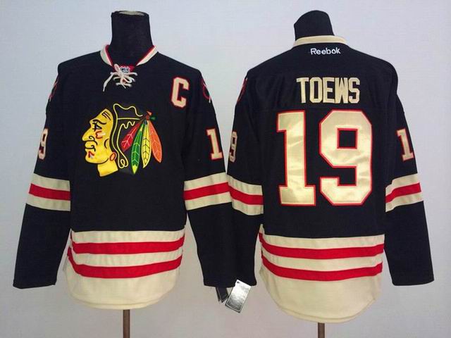 Chicago Blackhawks 19 Jonathan Toews Reebok black Ice Hockey jerseys