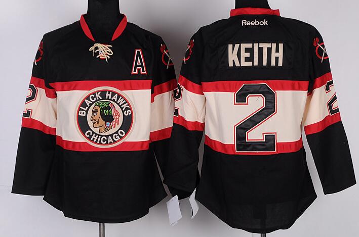 Chicago Blackhawks 2 Duncan Keith Black men  Ice Hockey Jerseys