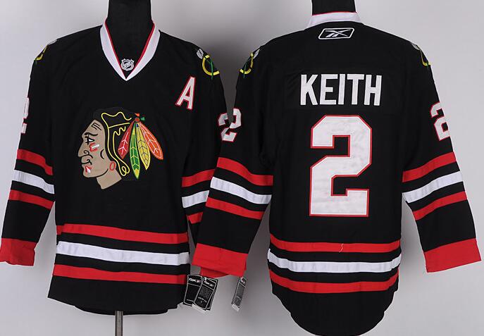 Chicago Blackhawks 2 Duncan Keith Black nhl hockey men Jersey