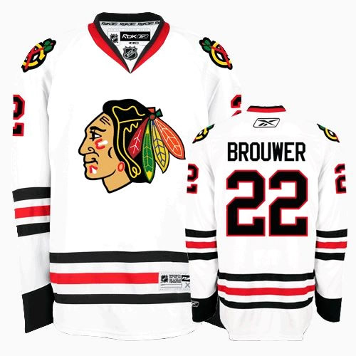 Chicago Blackhawks 22 BROUWER White men ice hockey nhl jerseys