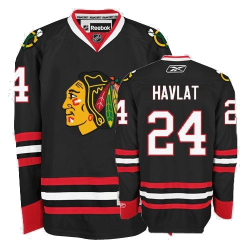 Chicago Blackhawks 24 Martin Havlat Black nhl men hockey jersey