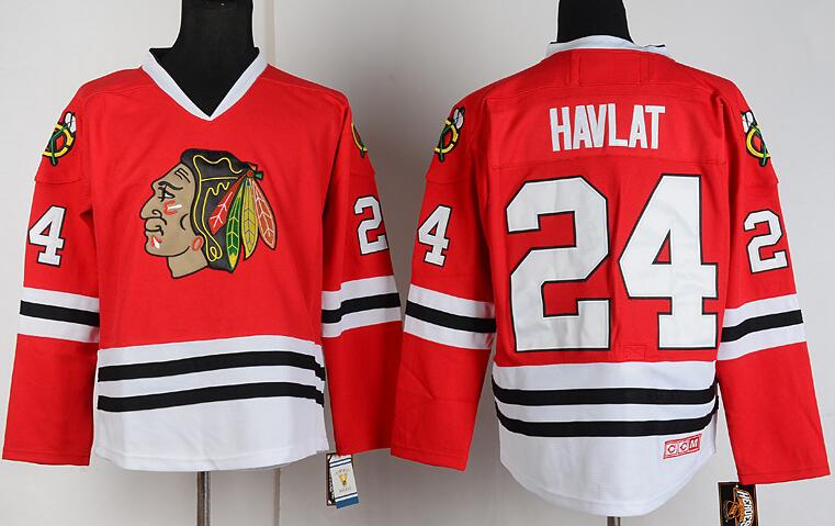 Chicago Blackhawks 24 Martin Havlat Red nhl men hockey Jerseys