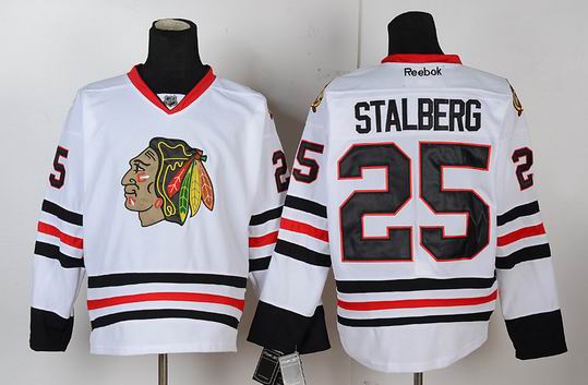 Chicago Blackhawks 25 Viktor Stalberg white nhl hockey jerseys