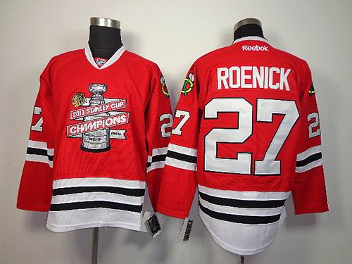 Chicago Blackhawks 27 Jeremy Roenick red 2013 NHL Stanley Cup Final Champions Silver