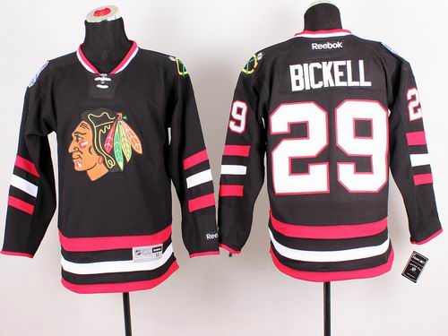 Chicago Blackhawks 29 BICKELL black hockey nhl Jersey Chicago Blackhawks 29 BICKELL black hockey nhl Jersey