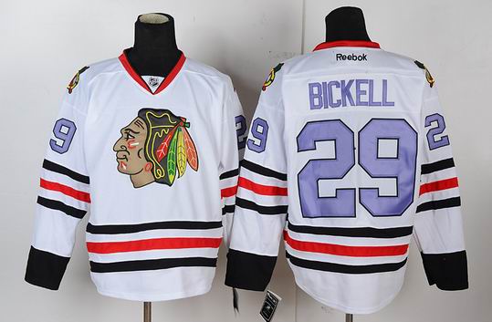 Chicago Blackhawks 29 BLCKELL white Purple nhl hockey jerseys