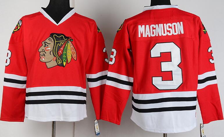Chicago Blackhawks 3 Keith MAGNUSON red men ice hockey nhl jerseys