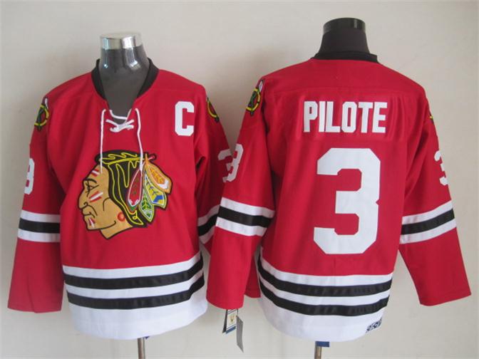 Chicago Blackhawks 3 Pierre Pilote Red Reebok NHL hockey Jerseys C patch Chicago Blackhawks 3 Pierre Pilote Red Reebok NHL hockey Jerseys C patch