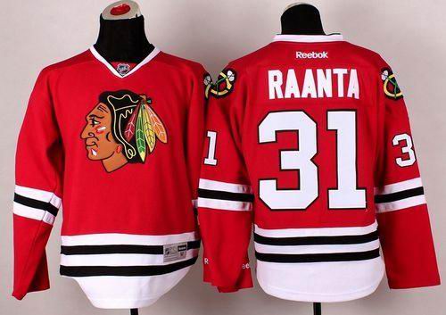 Chicago Blackhawks 31 Antti Raanta Red men ice hockey nhl jerseys