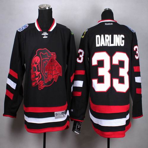 Chicago Blackhawks 33 Scott Darling  black nhl hockey men Jersey