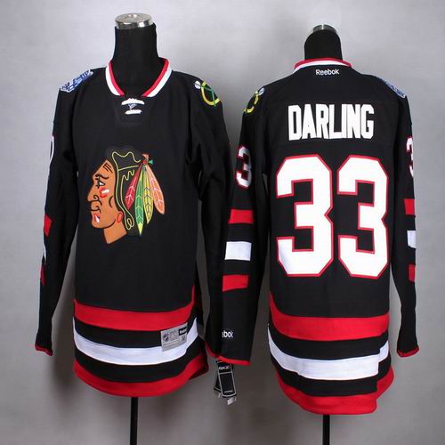 Chicago Blackhawks 33 Scott Darling  black nhl hockey men Jerseys