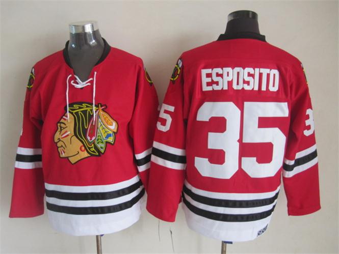 Chicago Blackhawks 35 Tony Esposito red hockey men Jerseys Chicago Blackhawks 35 Tony Esposito red hockey men Jerseys