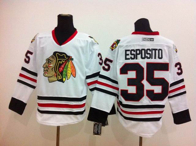 Chicago Blackhawks 35 Tony Esposito white Reebok CCM ice hockey jerseys