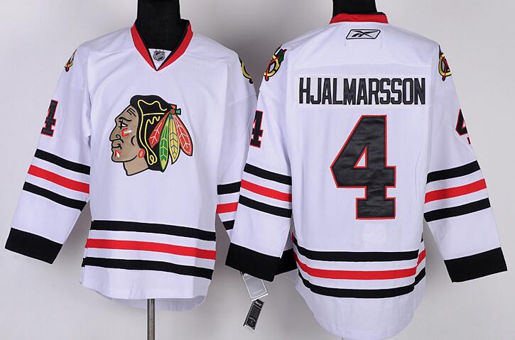 Chicago Blackhawks 4 Nikals Hjalmarsson  White nhl hockey Jersey