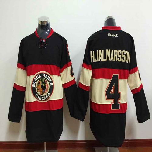 Chicago Blackhawks 4 Nikals Hjalmarsson black beige men ice hockey Jerseys Chicago Blackhawks 4 Nikals Hjalmarsson black beige men ice hockey Jerseys
