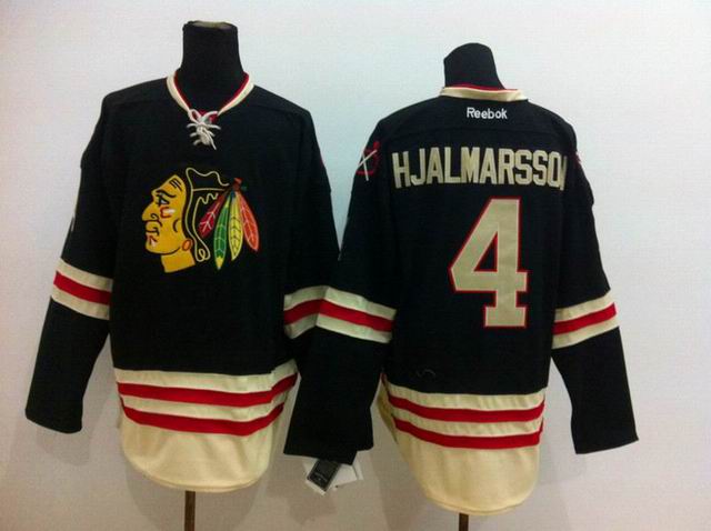 Chicago Blackhawks 4 Nikals Hjalmarsson black ice hockey Jersey Chicago Blackhawks 4 Nikals Hjalmarsson black ice hockey Jersey