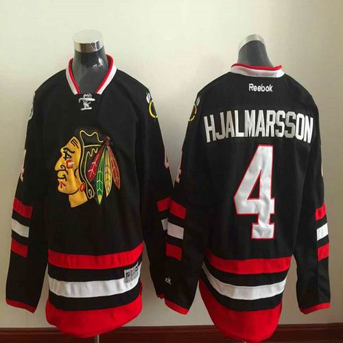 Chicago Blackhawks 4 Nikals Hjalmarsson black men hockey Jersey
