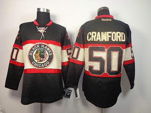 Chicago Blackhawks 50 CRAWFORD black new nhl men jersey Chicago Blackhawks 50 CRAWFORD black new nhl men jersey