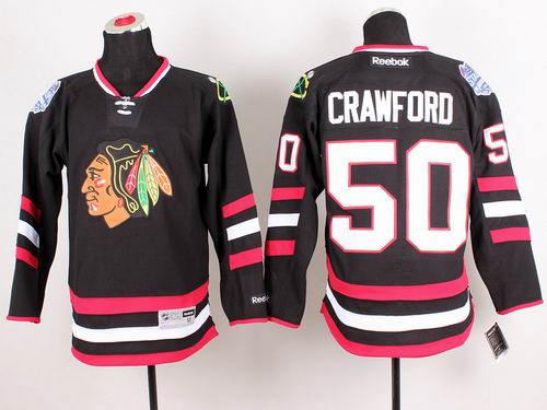 Chicago Blackhawks 50 CRAWFORD black nhl men Jersey Chicago Blackhawks 50 CRAWFORD black nhl men Jersey