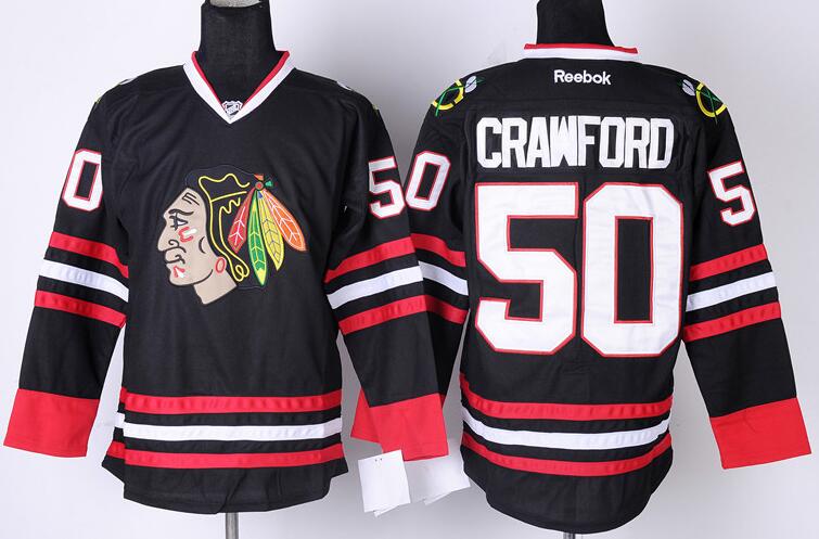 Chicago Blackhawks 50 Corey Crawford  black Ice Hockey men Jerseys