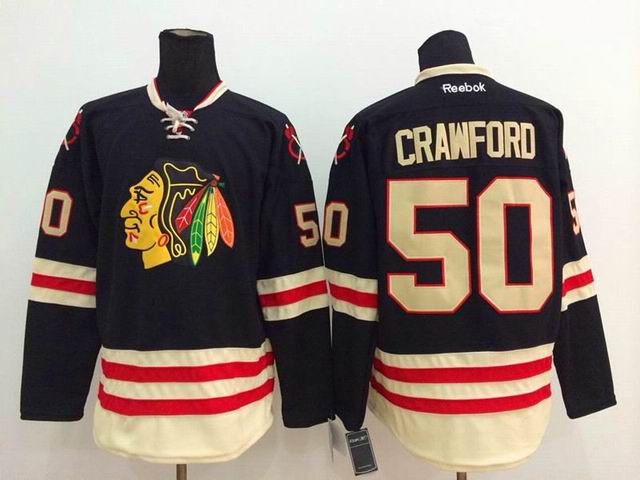 Chicago Blackhawks 50 Corey Crawford  black Ice hockey men Jersey