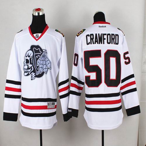 Chicago Blackhawks 50 Corey Crawford white Ice hockey men Jerseys