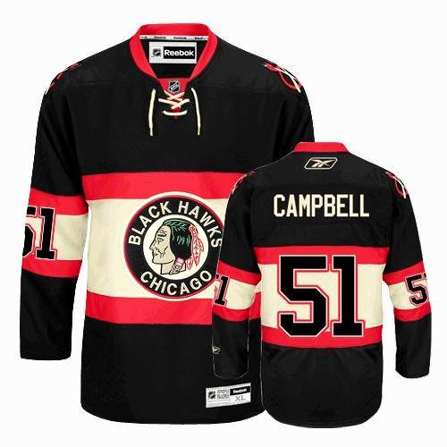 Chicago Blackhawks 51 Brian Campbell Black nhl men hockey Jersey