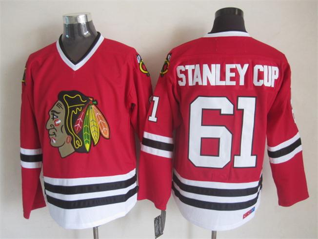 Chicago Blackhawks 61 Stanley Cup red CCM nhl men Jersey