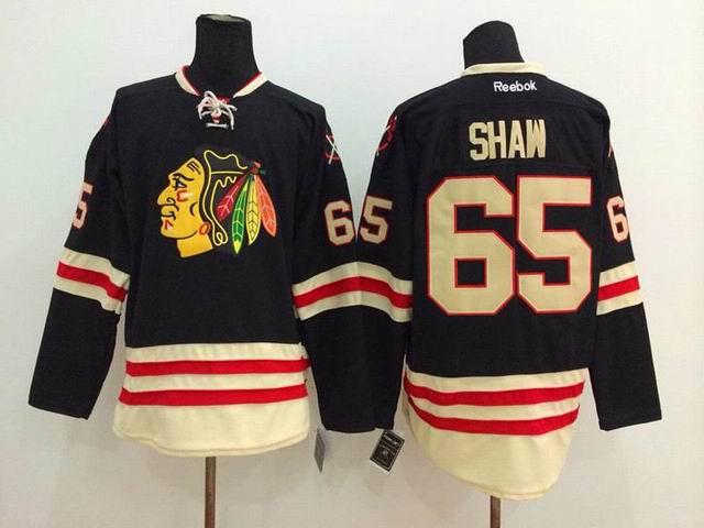 Chicago Blackhawks 65 Andrew Shaw  black Ice hockey men jerseys