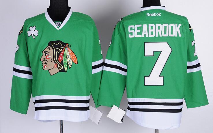 Chicago Blackhawks 7 Brent Seabrook Green men ice hockey nhl jerseys Chicago Blackhawks 7 Brent Seabrook Green men ice hockey nhl jerseys