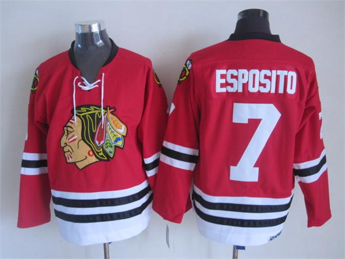 Chicago Blackhawks 7 Tony Esposito Red hockey NHL Jerseys Chicago Blackhawks 7 Tony Esposito Red hockey NHL Jerseys