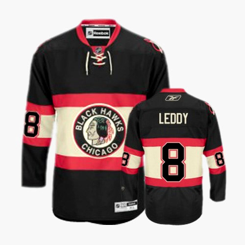 Chicago Blackhawks 8 Nick Leddy Black New Third nhl Jerseys