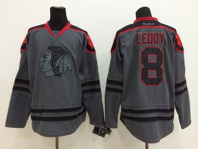 Chicago Blackhawks 8 Nick Leddy Gray men nhl ice hockey jerseys
