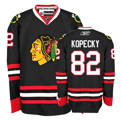 Chicago Blackhawks 82 Tomas Kopecky Black nhl men Jersey Chicago Blackhawks 82 Tomas Kopecky Black nhl men Jersey