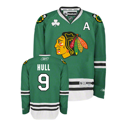 Chicago Blackhawks 9 HULL Green men ice hockey nhl jerseys Chicago Blackhawks 9 HULL Green men ice hockey nhl jerseys