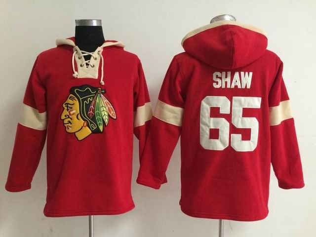 Chicago Blackhawks Andrew Shaw 65# Red Ice hockey Hooded Sweatshirt