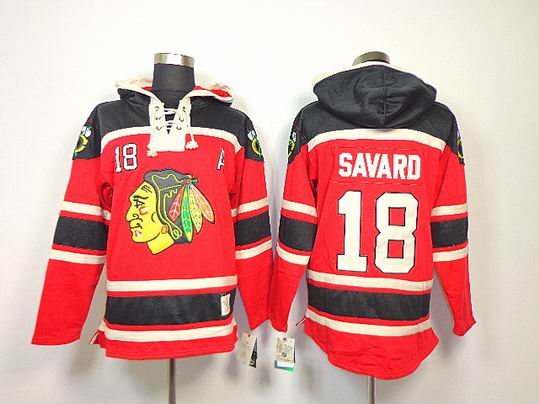 Chicago Blackhawks SAVARD 18# Red NHL Hooded Sweatshirt Chicago Blackhawks SAVARD 18# Red NHL Hooded Sweatshirt