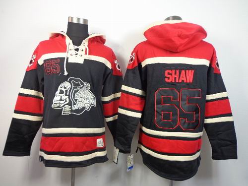 Chicago Blackhawks SHAW 65# black Red NHL Hooded Sweatshirt Chicago Blackhawks SHAW 65# black Red NHL Hooded Sweatshirt