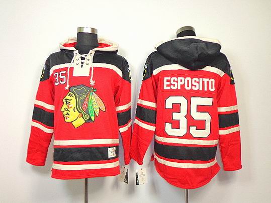 Chicago Blackhawks Tony Esposito 35# Red NHL Hooded Sweatshirt Chicago Blackhawks Tony Esposito 35# Red NHL Hooded Sweatshirt