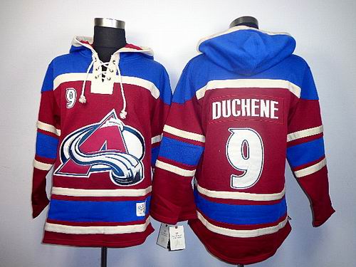 Colorado Avalanche #9 DUCHENE Red blue nhl hooded sweatshirt Colorado Avalanche #9 DUCHENE Red blue nhl hooded sweatshirt