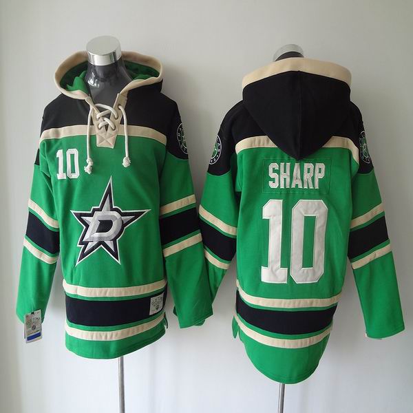 Dallas Stars #10 Patrick Sharp black green NHL hooded sweatshirt Dallas Stars #10 Patrick Sharp black green NHL hooded sweatshirt
