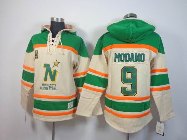Dallas Stars 9# Mike Modano Green beige NHL Hooded Sweatshirt Dallas Stars 9# Mike Modano Green beige NHL Hooded Sweatshirt