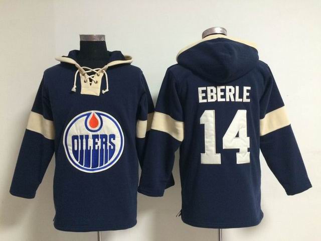 Edmonton Oilers 14# Jordan Eberle Blue Ice Hockey hooded sweatshirt