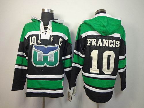 Hartford Whalers #10 Ron Francis green nhl Hooded Sweatshirt Hartford Whalers #10 Ron Francis green nhl Hooded Sweatshirt