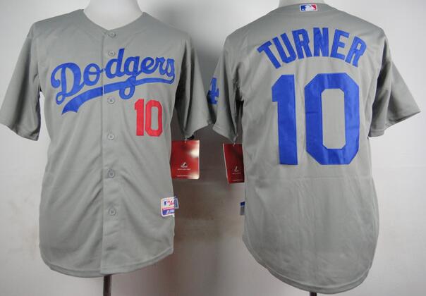 Los Angeles Dodgers 10 Justin Turner gray men baseball mlb jerseys Los Angeles Dodgers 10 Justin Turner gray men baseball mlb jerseys