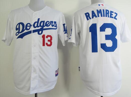 Los Angeles Dodgers 13 Hanley Ramirez White men baseball mlb jerseys