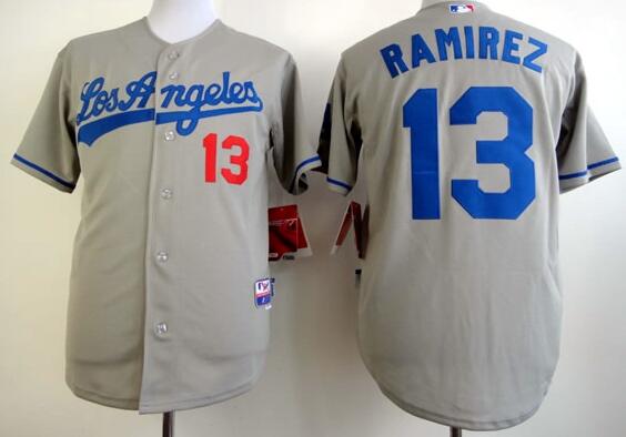 Los Angeles Dodgers 13 Hanley Ramirez gray mlb jersey Los Angeles Dodgers 13 Hanley Ramirez gray mlb jersey